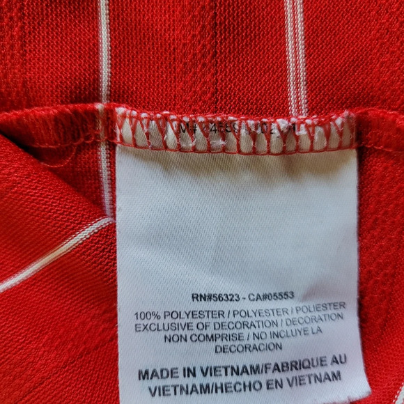 Nike Golf Dri-Fit Red Striped Short Sleeve Polo ¼ Button Shirt Size Men's Large - Picture 9 of 9